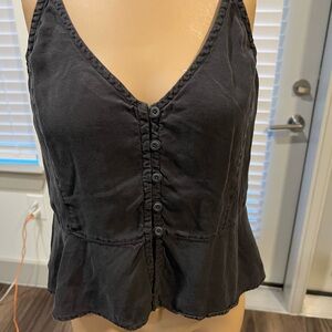 Anthropologie Charcoal Button-Front Camisole